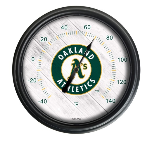Oakland Athletics Indoor/Outdoor Led Thermometer Cover By Holland Bar Stool Company