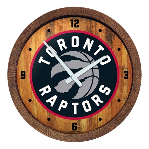 Toronto Raptors: Logo "Faux" Barrel Top Clock