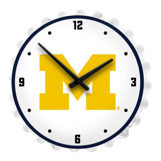 Michigan Wolverines: Bottle Cap Lighted Wall Clock