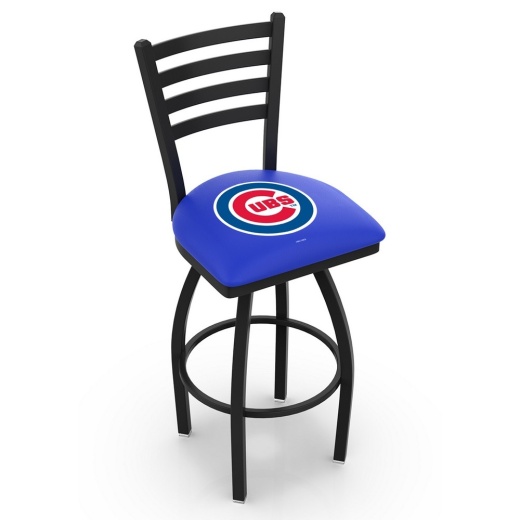 L014 Chicago Cubs Swivel Stool With Black Wrinkle Finish By Hbs