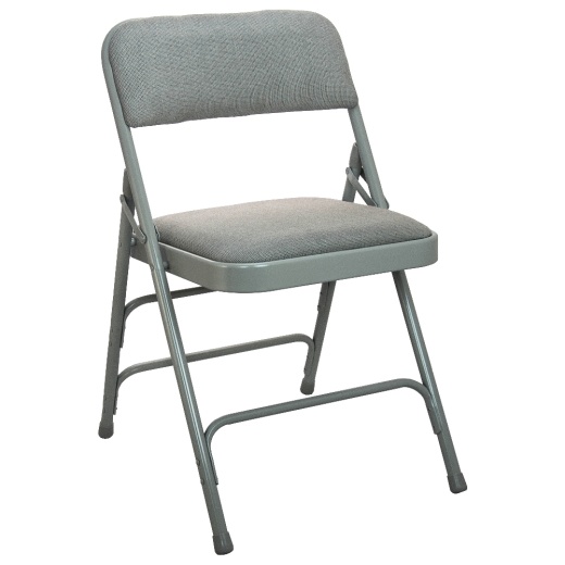Advantage Grey Padded Metal Folding Chair Grey 1In Fabric Seat