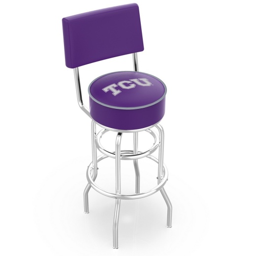 L7c4 Chrome Double Ring Tcu Swivel Bar Stool With A Back By Holland Bar Stool Company