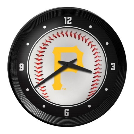 Pittsburgh Pirates: Baseball Ribbed Frame Wall Clock