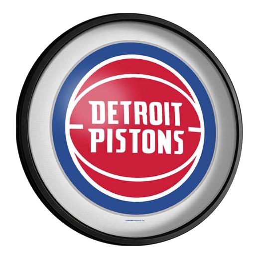 Detroit Pistons: Round Slimline Lighted Wall Sign
