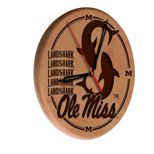 Ole' Miss Laser Engraved Wood Clock By The Holland Bar Stool Co