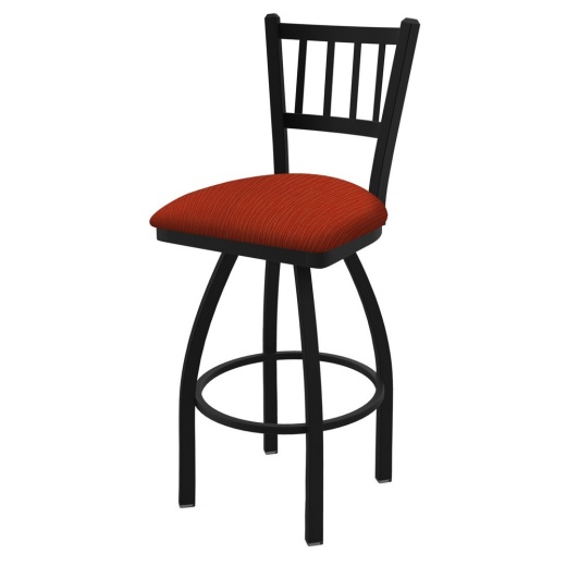 810 Contessa Swivel Stool With Black Wrinkle Finish And Graph Poppy Seat