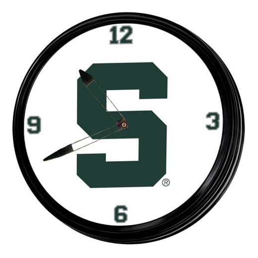 Msu Michigan State Spartans 19" Led Team Spirit Clock Block s