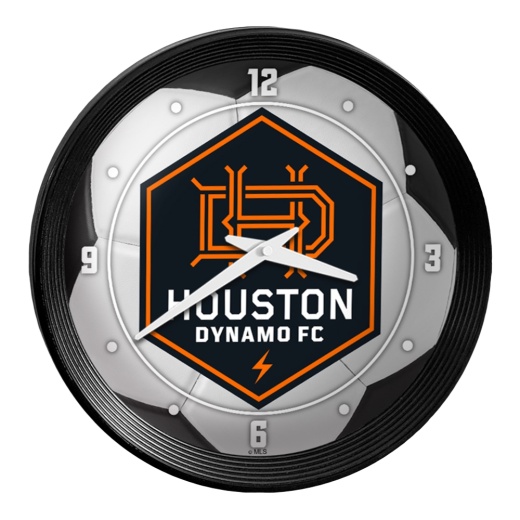 Houston Dynamo: Soccer Ball Ribbed Frame Wall Clock