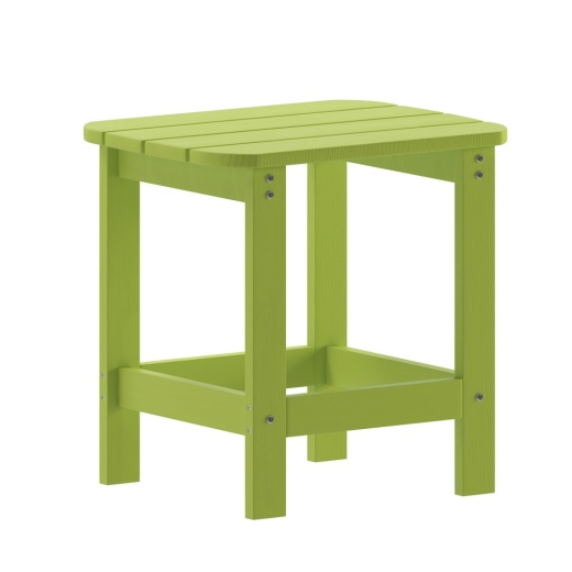 Charlestown Tiered Commercial Poly Resin Adirondack Side Table Lime Green Allweather Indoor/Outdoor