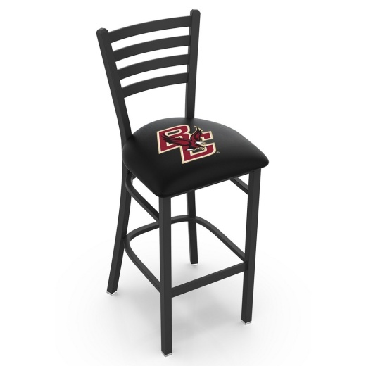 L004 Boston College 30" Stationary Bar Stool With Black Wrinkle Finish