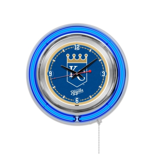 Kansas City Royals Double Neon Wall Clock By Holland Bar Stool