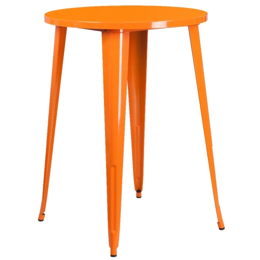 Philip Commercial Grade 30" Round Orange Metal Indooroutdoor Bar Height Table
