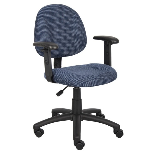 Boss Blue Deluxe Posture Chair W/ Adjustable Arms