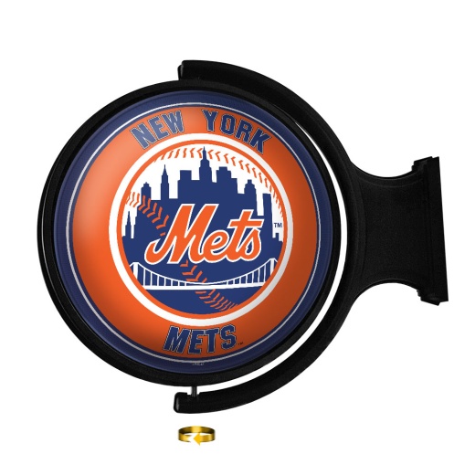 York Mets: Original Round Rotating Lighted Wall Sign