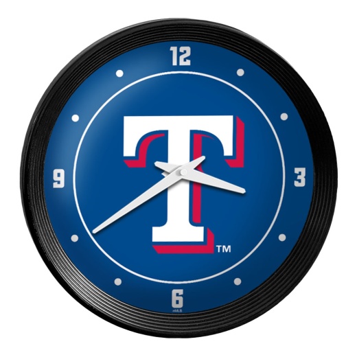 Texas Rangers: Logo Ribbed Frame Wall Clock