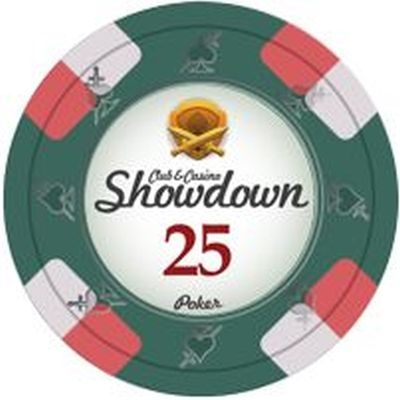 Showdown Series Clay Poker Chips 13.5G Roll Of 25 Chips $25