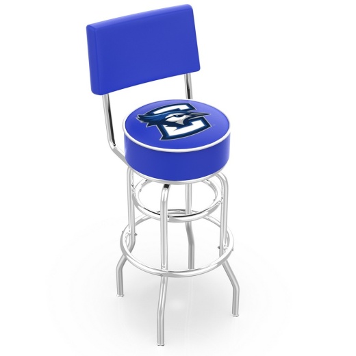 L7c4 Chrome Double Ring Creighton Swivel Bar Stool With A Back By Holland Bar Stool Company