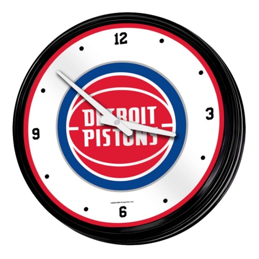 Detroit Pistons: Retro Lighted Wall Clock