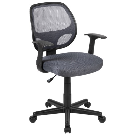 Flash Fundamentals Midback Gray Mesh Swivel Ergonomic Task Office Chair With Arms