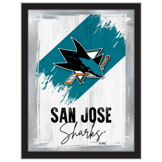 San Jose Sharks 17"X22" Logo Wall Mirror By Holland Bar Stool Company