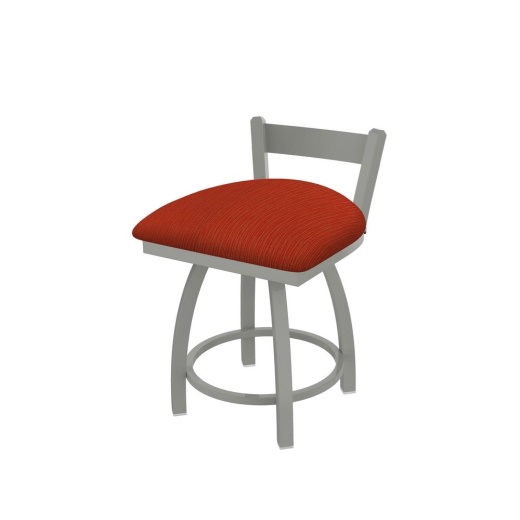 821 Catalina 18" Low Back Swivel Vanity Stool With Anodized Nickel Finish And Graph Poppy Seat