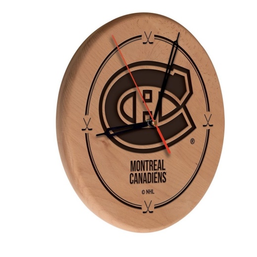 Montreal Canadiens Laser Engraved Wood Clock By The Holland Bar Stool Co