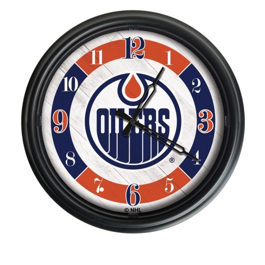 Edmonton Oilers Indoor/Outdoor Led Wall Clock By Holland Bar Stool Co