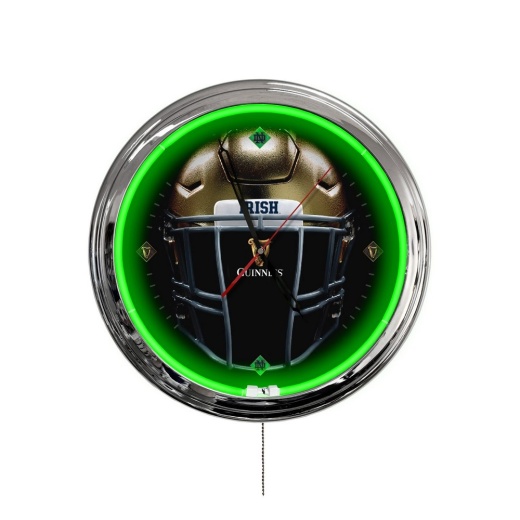 Notre Dame Guinness (Helmet) 16" Led Wall Clock By Holland Bar Stool
