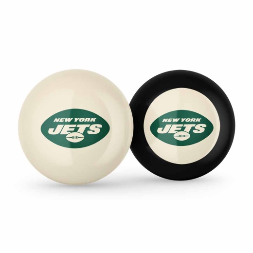 York Jets Logo Cue Ball & 8 Ball