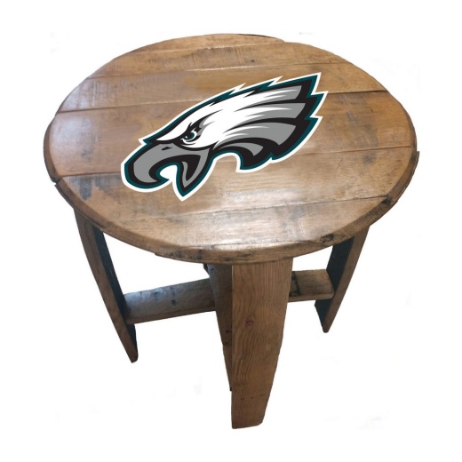 Philadelphia Eagles Oak Barrel Table