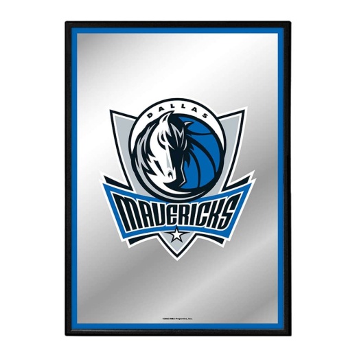 Dallas Mavericks: Framed Mirrored Wall Sign Vertical