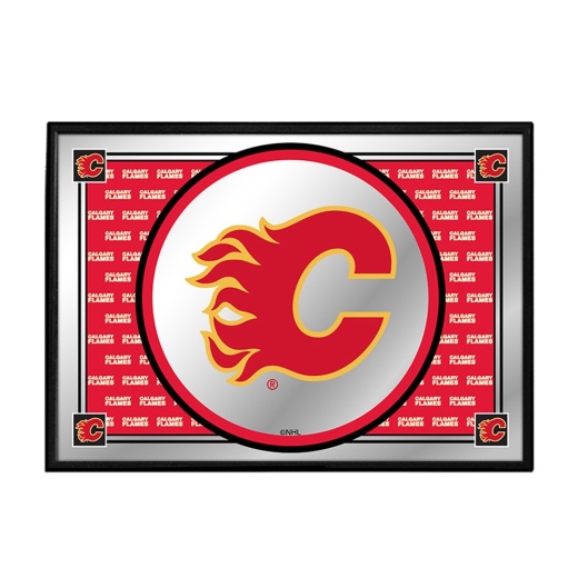 Calgary Flames: Team Spirit Framed Mirrored Wall Sign