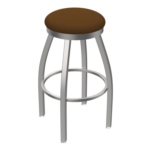 802 Misha Swivel Stool With Stainless Finish And Canter Thatch Seat