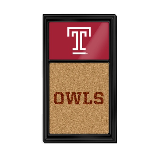 Temple Owls: Dual Logo Cork Note Board