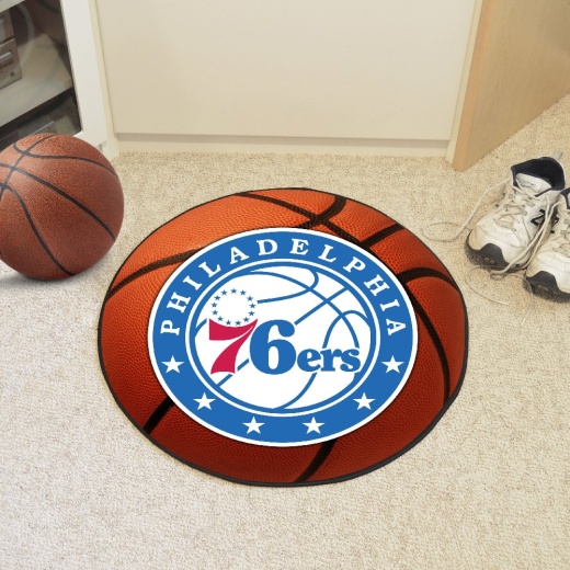 Philadelphia 76Ers Basketball Rug 27In. Diameter 76 Primary Logo