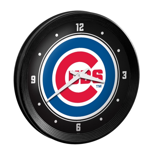 Chicago Cubs: Ribbed Frame Wall Clock