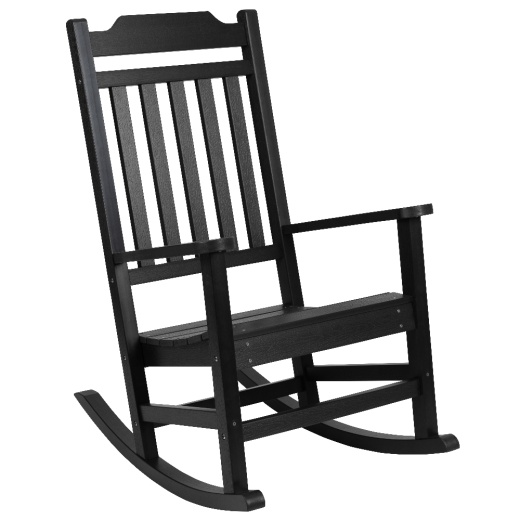 Winston Allweather Poly Resin Rocking Chair In Black