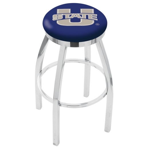 L8c2c Chrome Utah State Swivel Bar Stool With Accent Ring By Holland Bar Stool Company