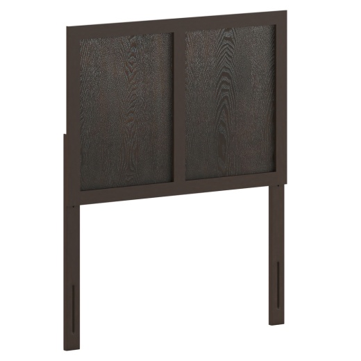 Oliver Twin Size Two Panel Wooden Adjustable Headboard For Universal Metal Bed Frames In Dark Brown