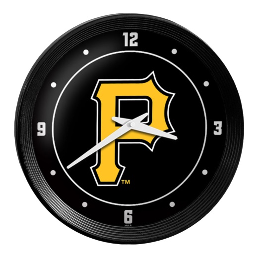 Pittsburgh Pirates: Logo Ribbed Frame Wall Clock
