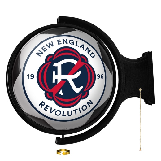 England Revolution: Soccer Ball Original Round Rotating Lighted Wall Sign