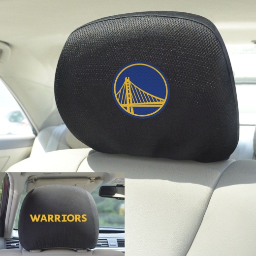 Golden State Warriors Embroidered Head Rest Cover Set 2 Pieces