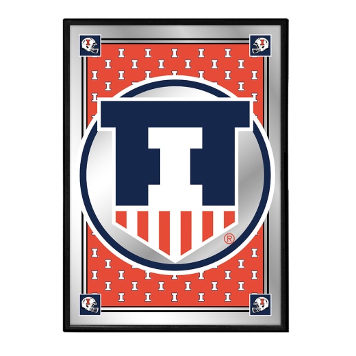 Illinois Fighting Illini: Team Spirit, Badge Framed Mirrored Wall Sign