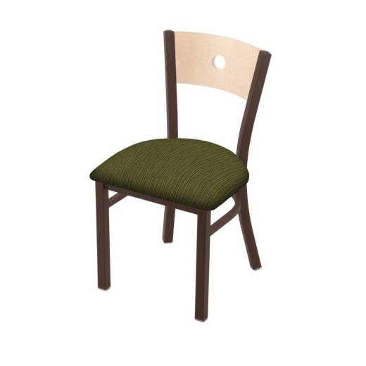 630 Voltaire 18" Chair With Bronze Finish, Natural Back, And Graph Parrot Seat