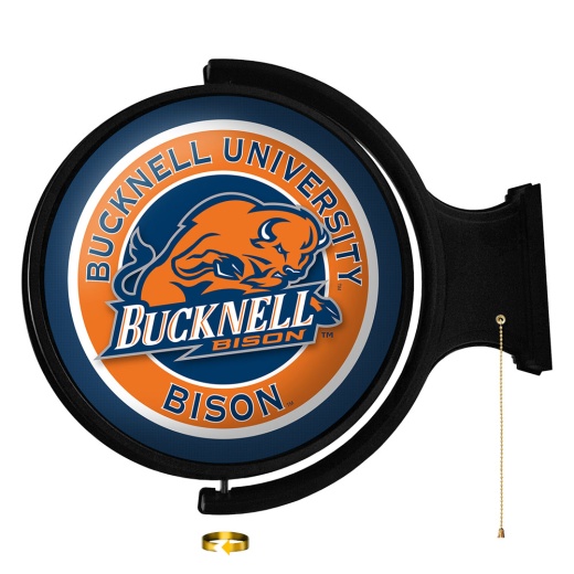 Bucknell Bisons: Go Bison Original Round Rotating Lighted Wall Sign