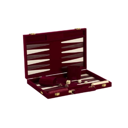 18" Burgundy Velvet Backgammon