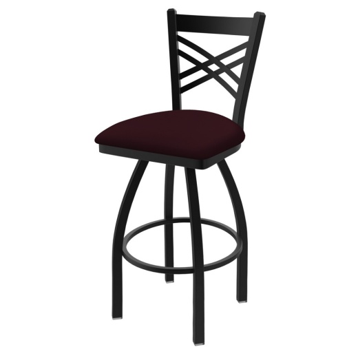 820 Catalina 36" Swivel Bar Stool With Black Wrinkle Finish And Canter Bordeaux Seat
