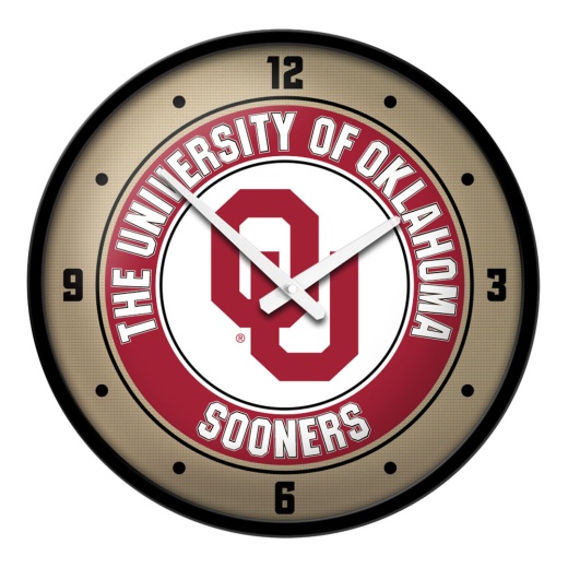 Oklahoma Sooners: Modern Disc Wall Clock
