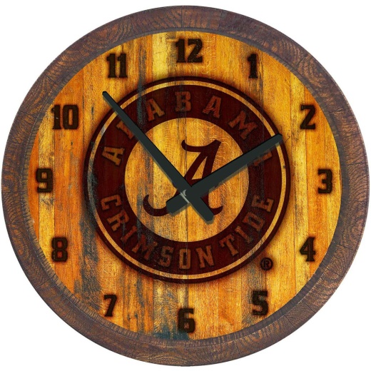 Alabama Crimson Tide: Seal Branded "Faux" Barrel Top Wall Clock