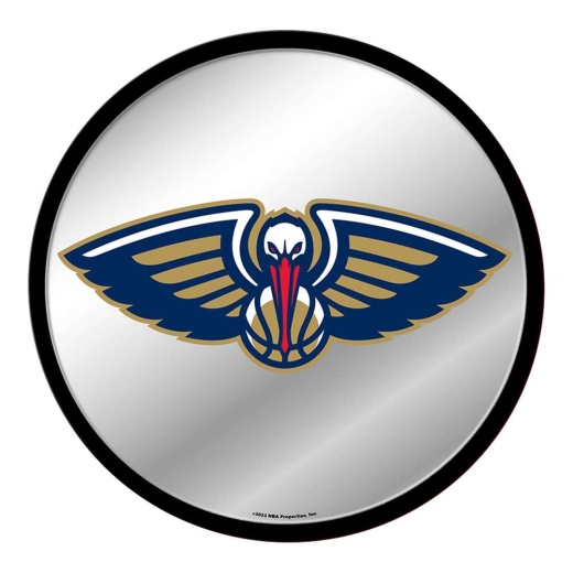 Orleans Pelicans: Modern Disc Mirrored Wall Sign